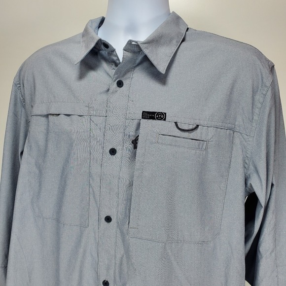 Wrangler ATG All Terrain Gear Shirt Mens XLT Tall Vented Button Down Gray - Picture 1 of 12